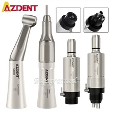 AZDENT Dental Slow Low Speed Handpiece Straight Contra Angle Air Motor 4/2Holes