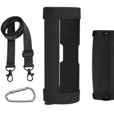 Geekria Silicone Case Cover for JBL Charge 5 Bluetooth Speaker Black 