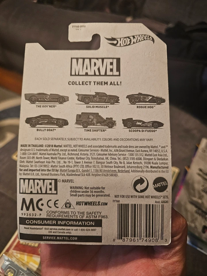 HOT WHEELS 2018 MARVEL CHARACTERS SET OF 6 SEALED IRONMAN, LOKI, RED SKULL, ETC - Image 3 of 4