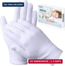 3 Pairs Cotton Gloves for Dry Hands Sleeping, Moisturizing Gloves for Men and Wo
