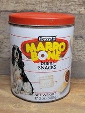 Vintage 1989 Petcraft Marro Bone Dog Snacks Tin Can Springer Spaniel 80s Food