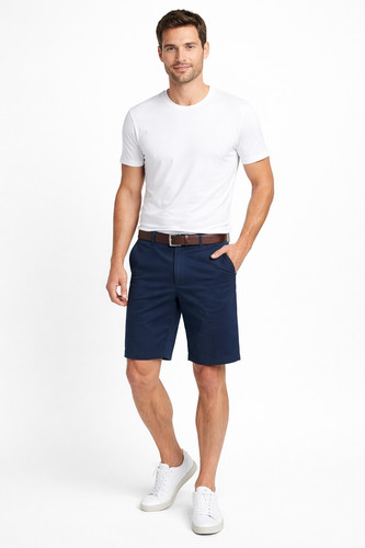 Dockers Mens Ultimate Shorts New 31 Navy Blue Front Solid Supreme Flex Waistband