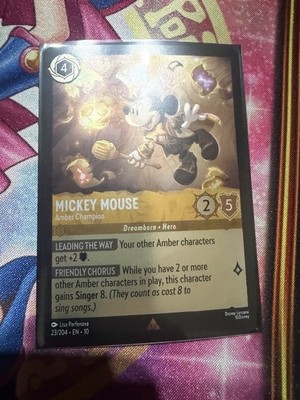 Mickey Mouse Amber Champion 23/204 Whispers in the Well Lorcana Cold Foil NM
