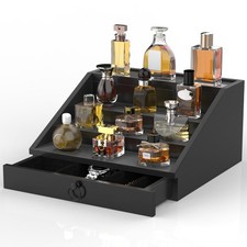 Wooden Cologne Organizer for Men Enhanced 4 Tier Cologne Stand Shelf