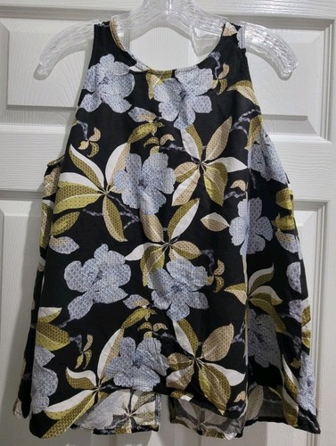 Ann Taylor, ANN TAYLOR FACTORY LINEN BLEND FLORAL TOP WOMENS SIZE M