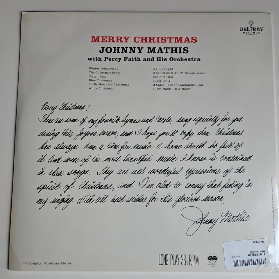 NEW Johnny Mathis Merry Christmas Limited 2018 LP 180g E.U. Audiophile RE NM - Image 3 of 4