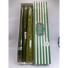 Vintage Colonial Candle of Cape Pome Green Stout w Green Tapers Mixed Lot Boxed