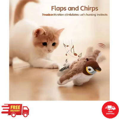 USB Interactive Flying Bird Cat Toys Electronic Pet Simulation Sparrow Toy US