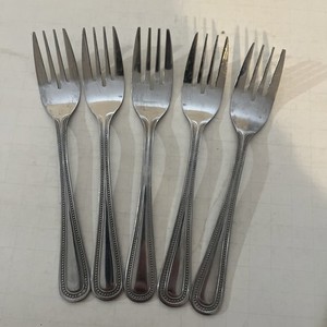 Vintage LibertyWare Stainless Steel Primrose 6 5/8” Salad Fork Set Of 5