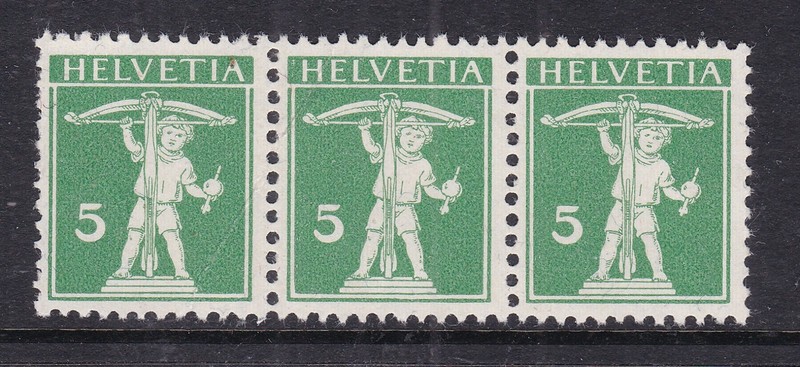 SWITZERLAND  ^^^^sc#152  mint  NG  STRIP  OGF  3   ( W.TELL) @xdco1617sw19