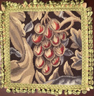 Aubusson Style Needlepoint Pillow Cover William Morris Old World Red Fruit Folia