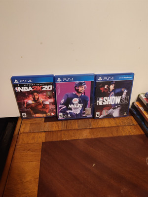 Lot Of 3 Sony Playstation 4 Games NBA 2K 20, NHL 20, MLB The Show 20 Ps4