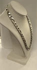 Sterling Silver 925 Italy Figaro Chain 12mm Necklace 134.8 G 21”inches