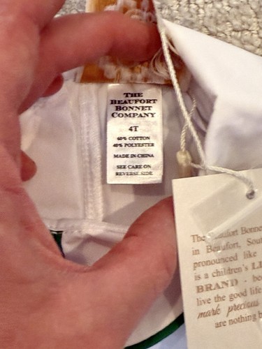 TBBC The Beaufort Bonnet Company Toddler White Peter Pan Collared Shirt 4T - Picture 7 of 8