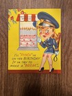 Vintage Birthday Card Police Woman Art Guild of Williamsburg Made In USA — photo 1