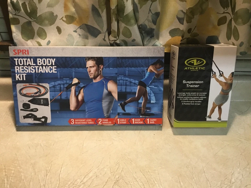 SPRI & ATHLETIC WORKS CORREA ENTRENADOR 3 Niveles Resistencia Cable Portátil Gimnasio NUEVO Foto 3 de 4