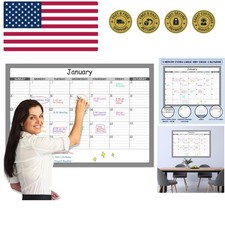 Large Dry Erase Calendar - Undated 1 Monthly Wall Calendar Laminated, 40" x 2...