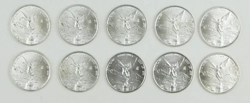 (10) Mexico 2000 1/10th Oz Silver Libertads BU Bag/Contact Marks  C4272