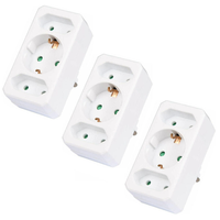 Zwischenstecker Euro Mehrfachstecker Schuko Heitech - [3417] Type F/C (3St.)