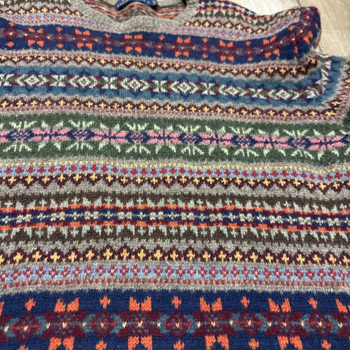 Polo Ralph Lauren L vintage sweater wool multicolor geometric