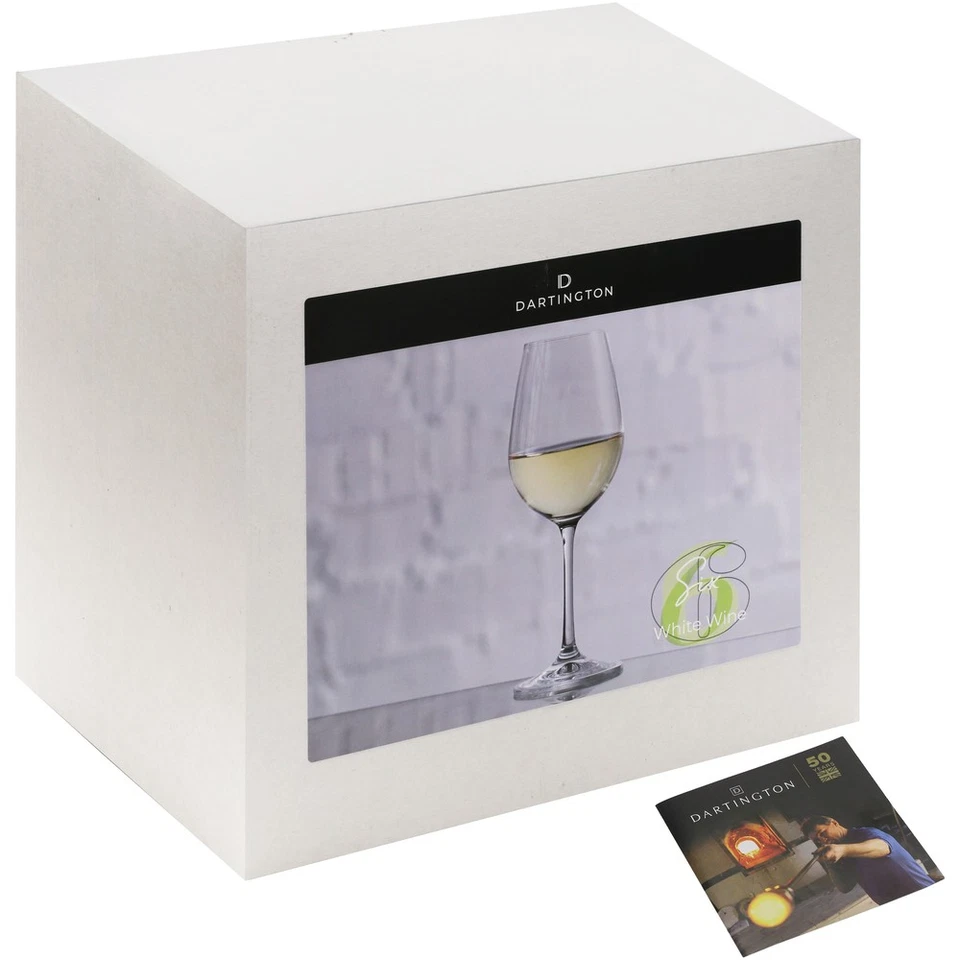 Dartington White Wine Glasses Set of Six 350ml Crystal Dishwasher Safe 22cm High — 第 2/4 张图片