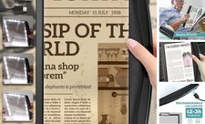 Rechargeable Magnifying Glass for Reading, Large Bright LED Lighted 5X Black