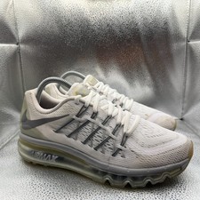 Size 7Y Nike Air Max White Metallic Silver Kids Running Sneaker Shoes 705457-102