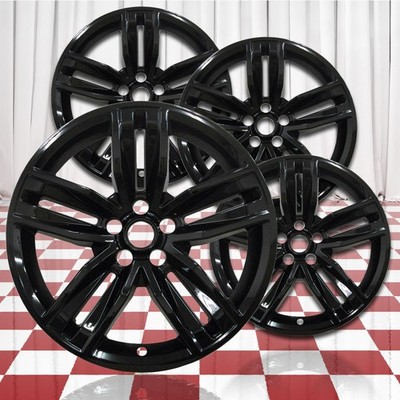 Gloss Black 20in Wheel Skin Overlays for 2016-2018 Chevy Camaro [4pc ABS]