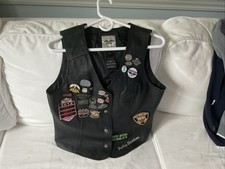 Harley-Davidson Vintage Leather Vest Size Medium Motorcycle Biker