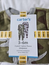 Carters Baby Boy One Piece Fleece Footed 2-Pair Ribbed Neck Full-Zip Pajamas Set