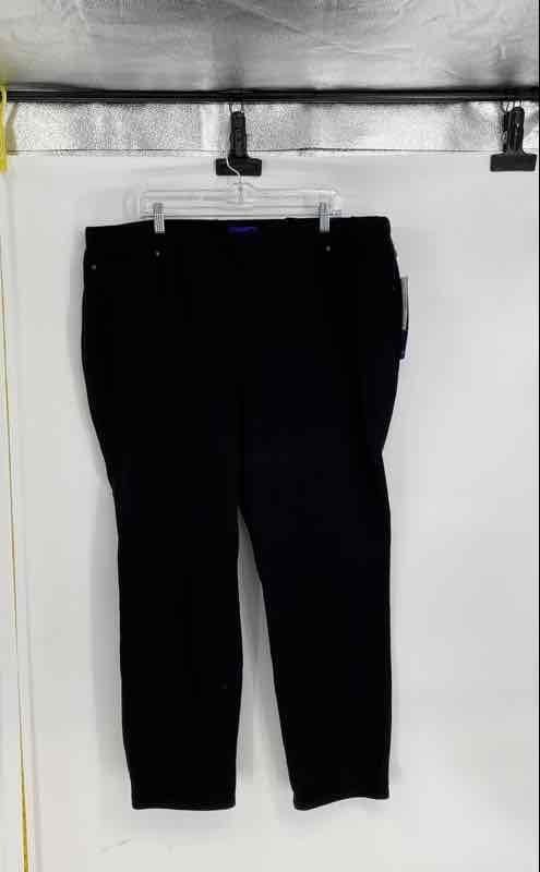 Catherines Womens Black The Knit Jean Slacks Straight Leg Chino Pants Size 2X
