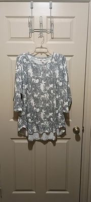db established 1962 DRESSBARN Paisley Pullover Plus Size Blouse 3x