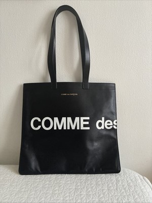 Comme des Garcons Leather Tote Bag with Logo