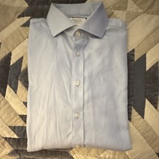 Charles Tyrwhitt Slim Fit Cotton Non-Iron Light Blue Men's Dress Shirt 17 35