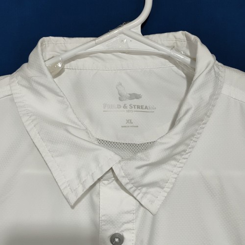 Field & Stream Angelhemd Herren XL elfenbein belüftet Knopfleiste Kurzarm Outdoor - Bild 5 von 6