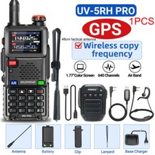 BAOFENG 5RH GPS 10W WALKIE TALKIE MULTI BAND RECHARGEABLE TWO WAY RADIOS MIC SET