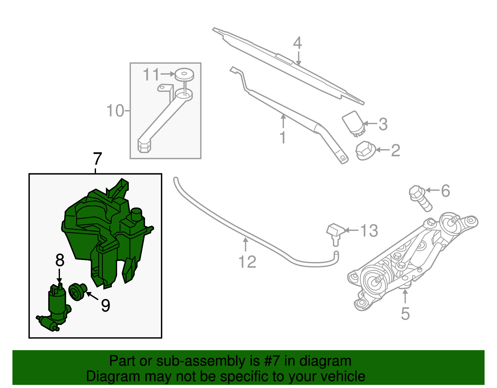 OEM Nissan Juke Windshield Wiper Washer Reservoir Tank Bottle 28910
