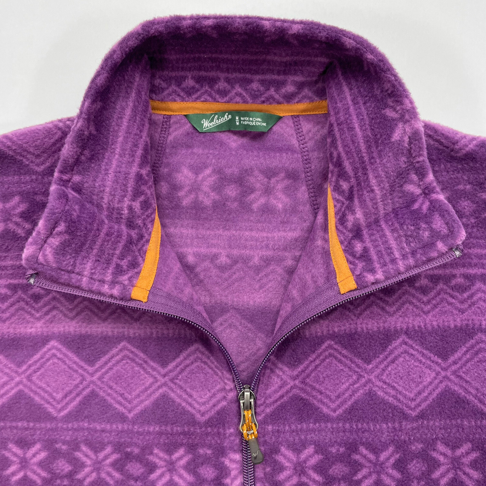 Woolrich Fleece Womens M Vest Eggplant Purple Full Zip Nordic Jacket