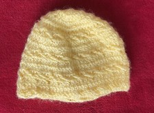 Handmade Baby Crochet Single Color Yellow Hat Size: OS