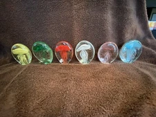 SPI Home 76147 Tropical Teal Blue Pink White Mini Jellyfish 3.5 x 2 Art Glass...