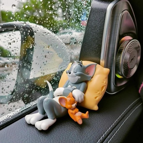 Tom Jerry Cartoon Car Ornament Cute Handmade Doll Interior Accessories