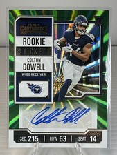 2023 Panini Contenders Colton Dowell RC Rookie Ticket Autograph Green Flash SP