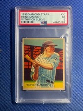 1934-36 1935 Diamond Stars R327 #30 Heinie Manush Senators HOF PSA 5