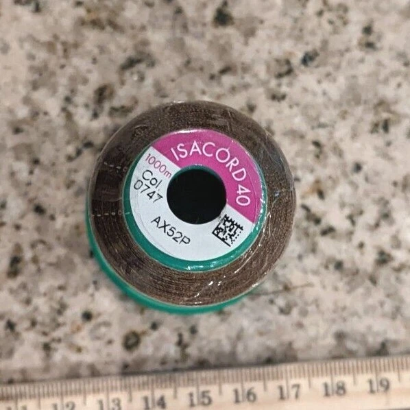 1000m Isacord Embroidery Thread color 0747 100% polyester Golden Brown New In WR - Image 3 of 4