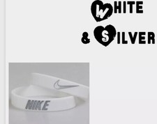 Nike Baller Band Silicone Rubber Bracelet White Silver Series AF1 BEST RATED
