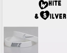 Nike Baller Band Silicone Rubber Bracelet White Silver Series AF1 BEST RATED ⚡️