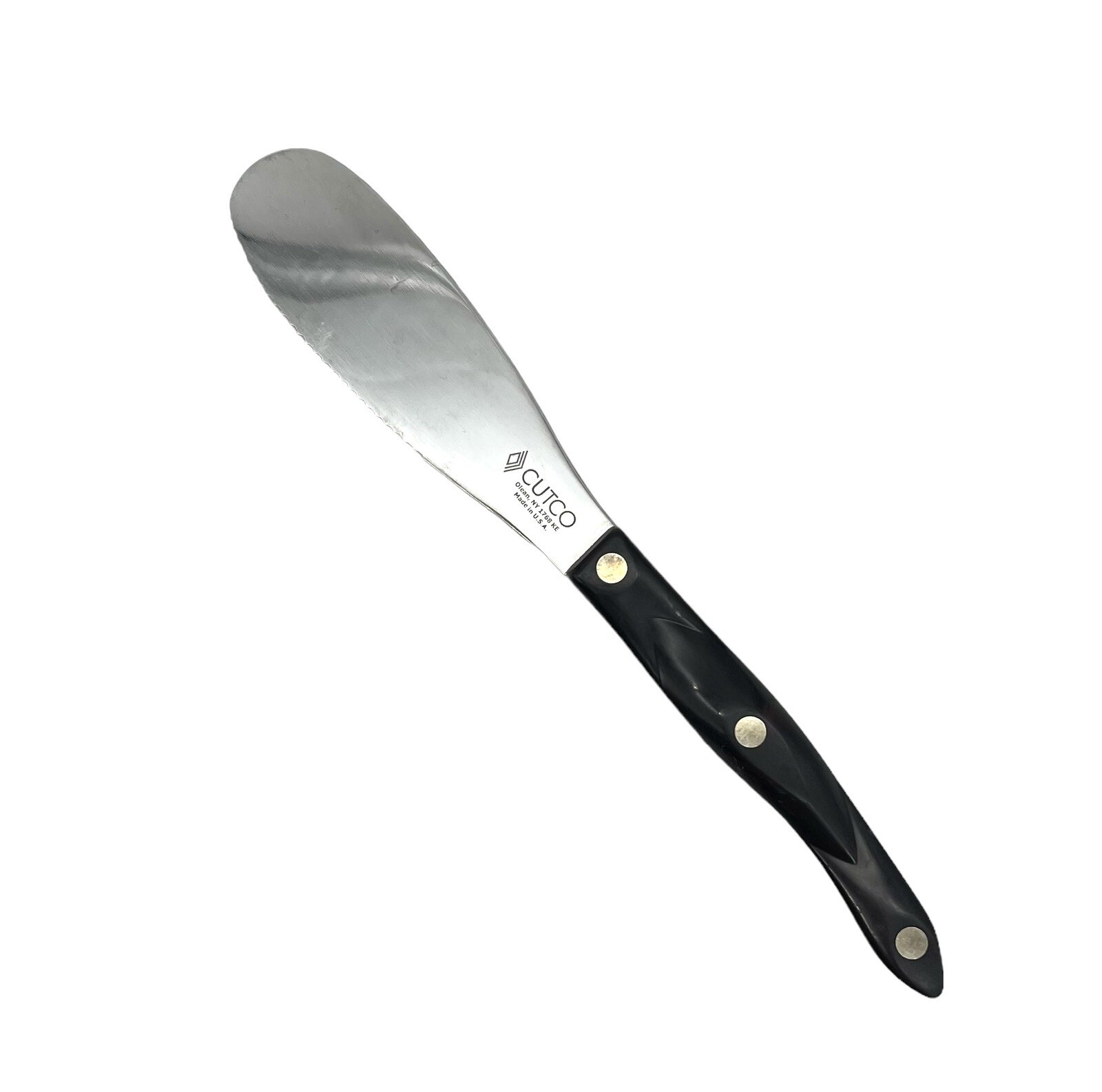 Cutco 1768 KE Spatula Spreader Knife Brown Handle Serrated 10" USA