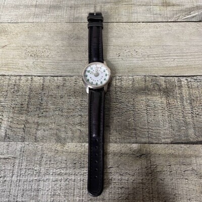 Hypnotic Watch Ltd Men's Green Hour Markers Stainless Steel Silver Leather Black