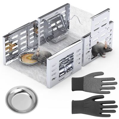 2Pcs Humane Rat Trap Catch & Release Live Mouse Cage Traps Mouse Animals Traps