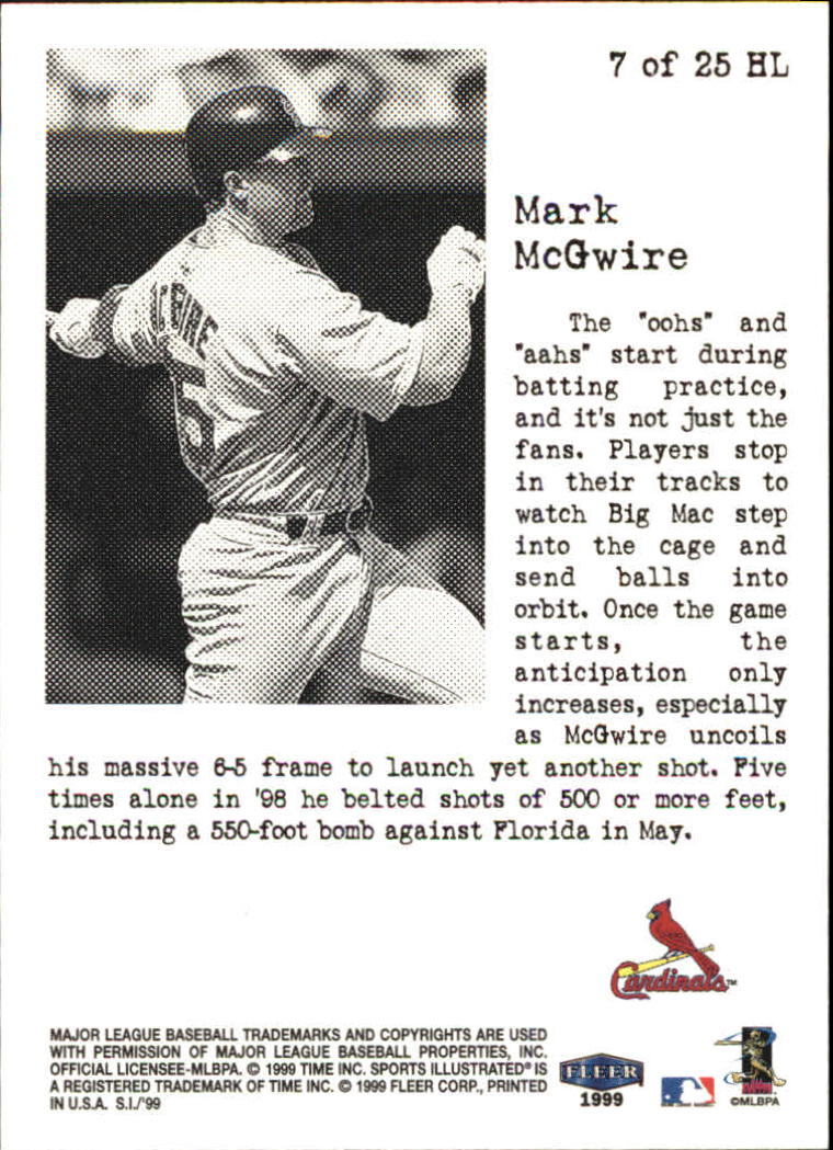1999 Sports Illustrated Headliners #7 Mark McGwire - NM-MT | eBay